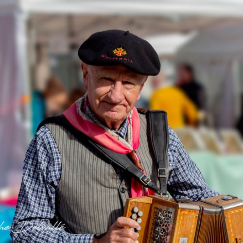 Accordéoniste traditionnel à Tarascon-sur-Ariège - France