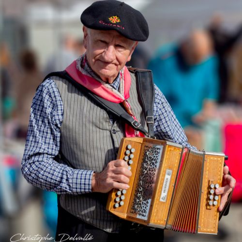 Accordéoniste traditionnel à Tarascon-sur-Ariège - France