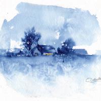 Croquis rapide à l'aquarelle - une minute
